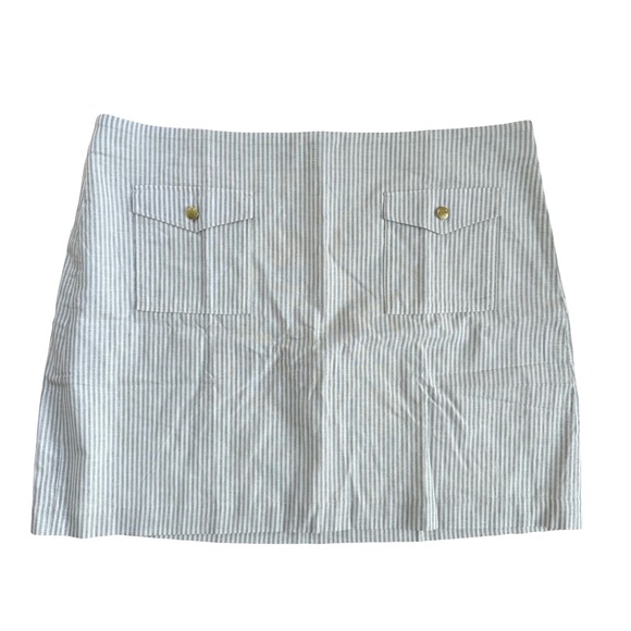 J.‎ Crew Striped Classic Nautical Summer Linen Blend Mini Skirt Size 18 NEW - Picture 2 of 5